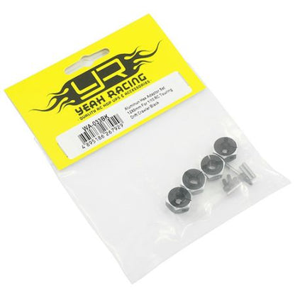Aluminum Hex Adaptor Set 12x6mm For 1/10 RC Touring Drift Crawler Black