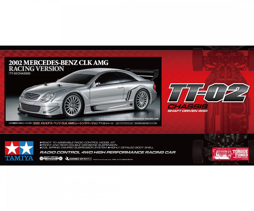 Tamiya Mercedes Benz 1/10 CLK AMG 2002 TT-02 - 58722A (excluding ESC)