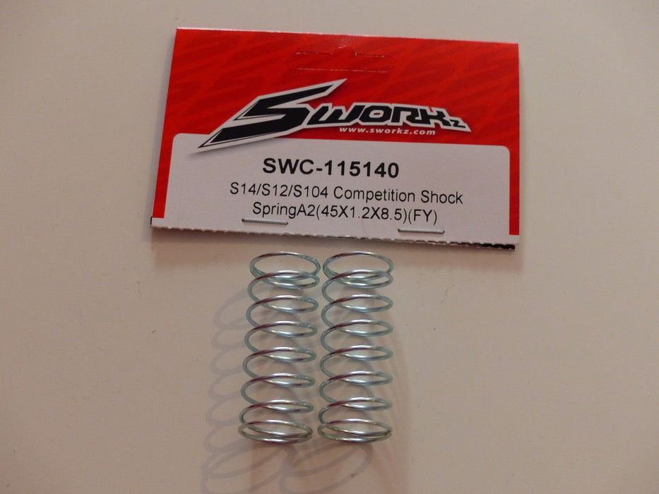 SWORKz S14/S12/S104 Competition Shock SpringA2 - 45X1.2X8.5 (2) 115140