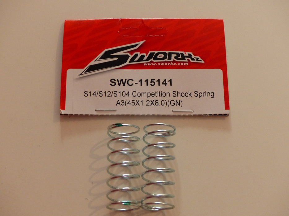 SWORKz S14/S12/S104 Competition Shock SpringA3 - 45X1.2X8.0 (2) 115141