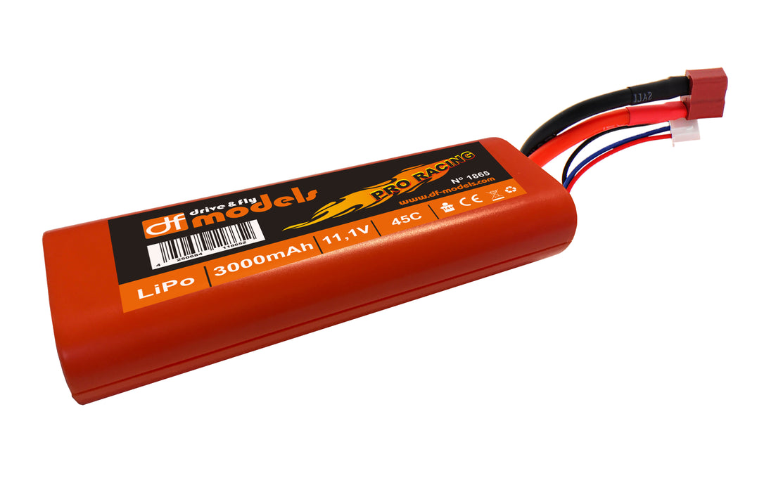 DF-Models Lipo battery 3S - 11.1 Volt - 3000mAh 45C - round