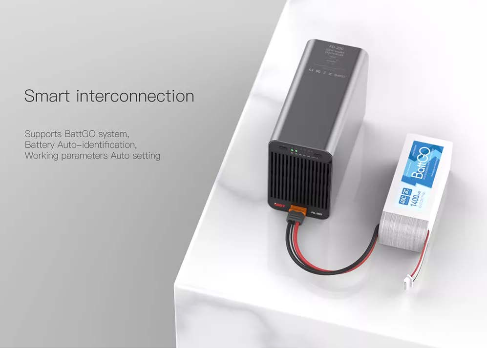ISDT FD-200 Smart Discharger 2-8 Cell Batteries - 200W / 25A / Wireless APP Control - RCXX - rc racing for professionals