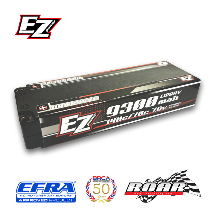 EZ POWER LIPO 9300MAH "Long-Run" 7.6V 2S 140/70C HV GRAPHENE - 5MM