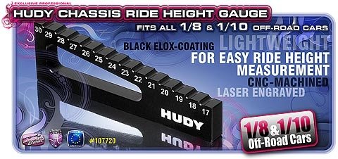 Hudy Chassis Ride Hight Gauge 17-30mm for Offroad 1/10 & 1/8 - H107720