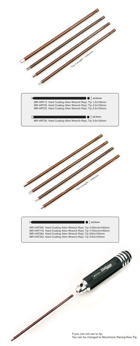 MUCHMORE Hard Coating Allen Wrench Repl. Tip 0.05inchx100mm (1) MR-HAT005