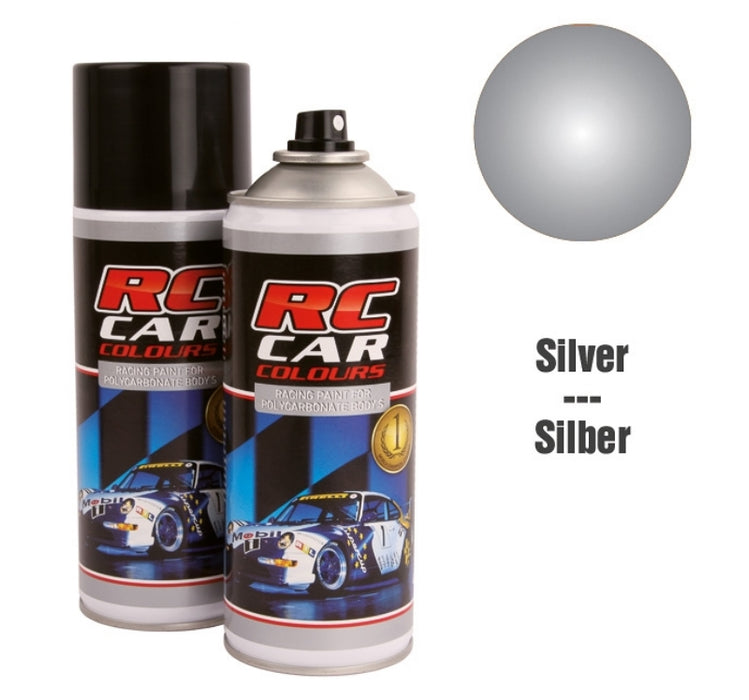 RC Car Colors METALIC SILVER 933 Lexan Color Spray 150ml - PRC00933