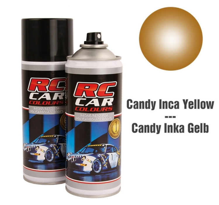 RC Car Colors CANDY INCA YELLOW 023 Lexan Color Spray 150ml - PRC01023