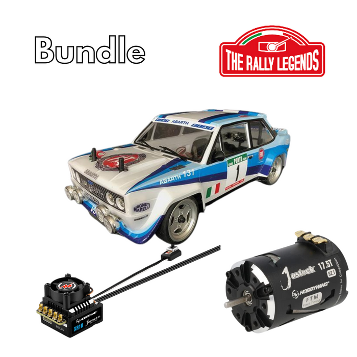 Rally Legends Fiat 131 Abarth rally WRC - 1:10 RTR combo with Justock 17.5T 3650 SD G2.1+ Justock G3S ESC set