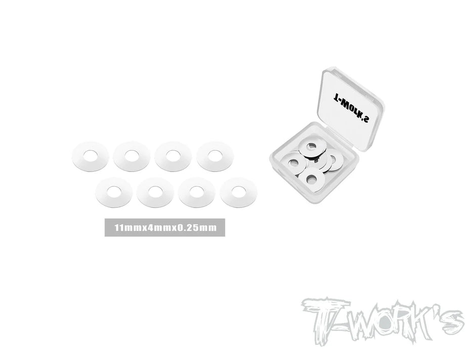 T-Work's TA-156-0.25 Stainless Steel Wheel Shim 0.25mm 8 pcs. ( 11 x 4 x 0.25 )