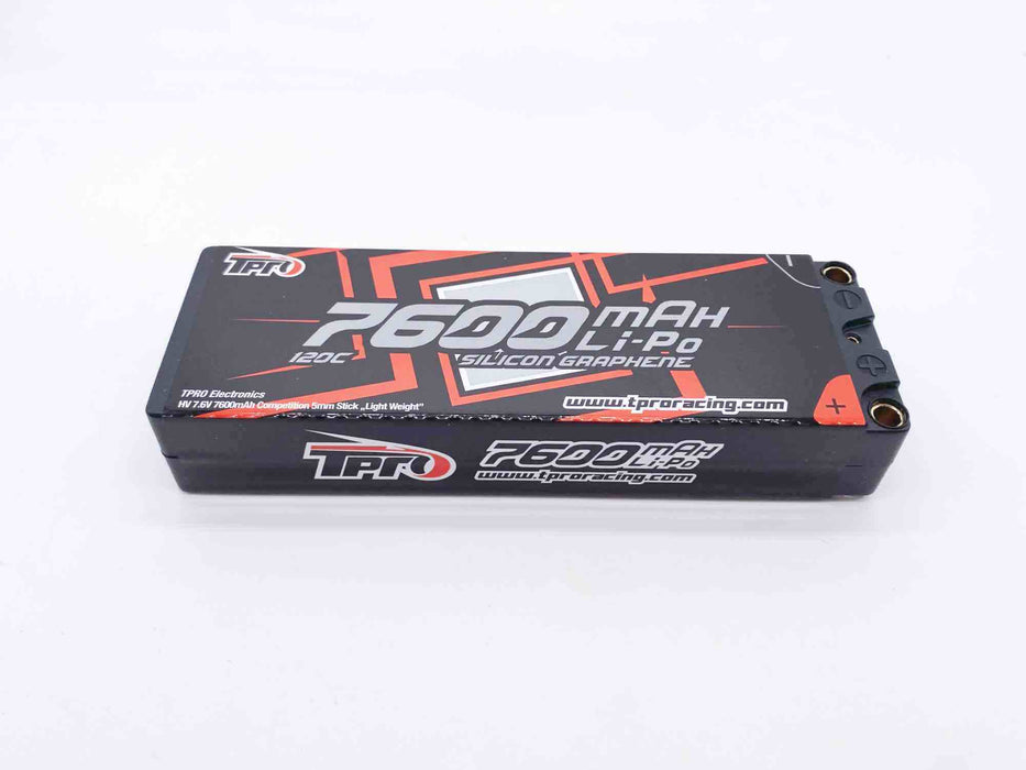 TPRO Lipo 7600mah HV 7.6V 2S 120C Competition - 5mm - Light Weight - TP73015