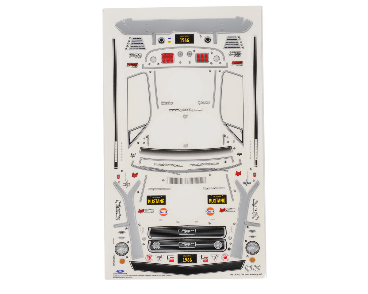 HPI 1966 Ford Mustang Gt Clear Body (200mm)