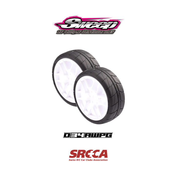 Sweep D-34 Preglued Touring Car Tires 34 Shore (4) - D34AWPG - SRCCA