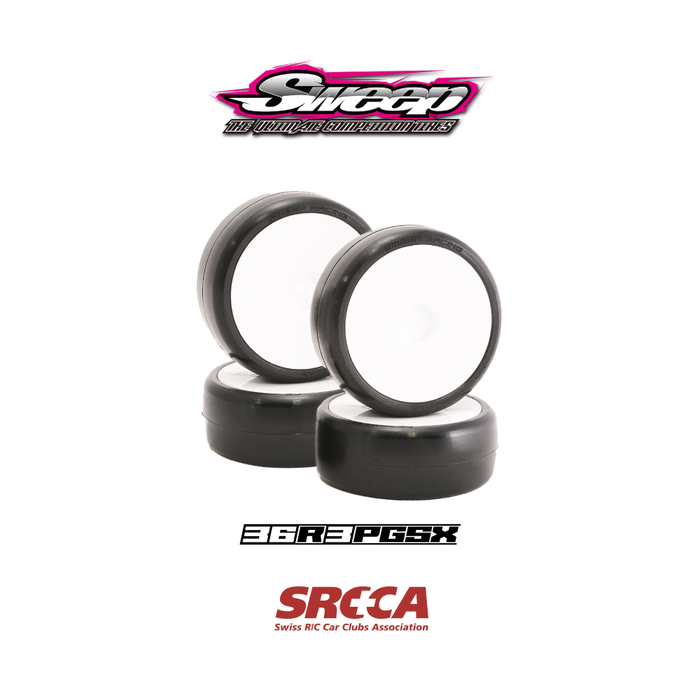 Sweep D-R3 Preglued Touring Car Tires 36 Shore (4) - 36R3PGSX - SRCCA