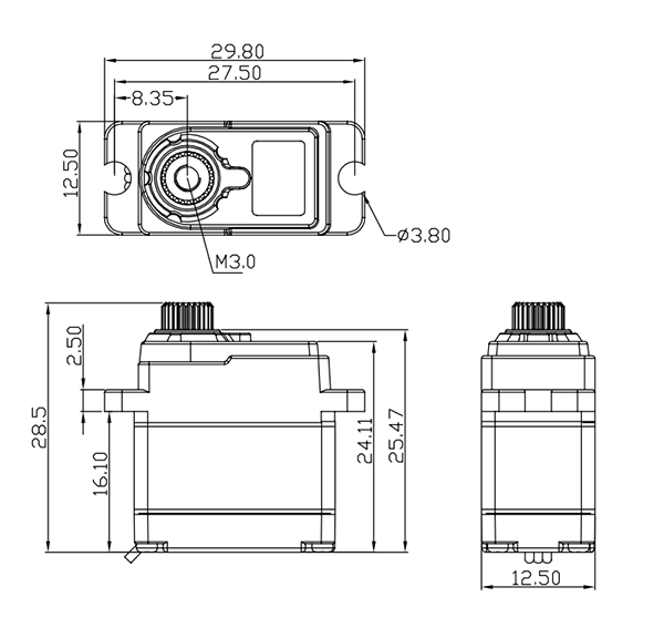 SRT Servo T06 1/10 Offroad HV WATERPROOF (0.10s/7.4V/2.8kg) Digital (small size)