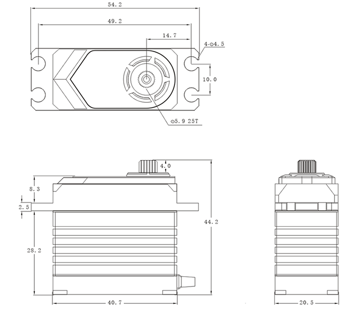 SRT Servo T45 1/10 & 1/8 Offroad HV (0.13s/8.4V/45kg) Coreless