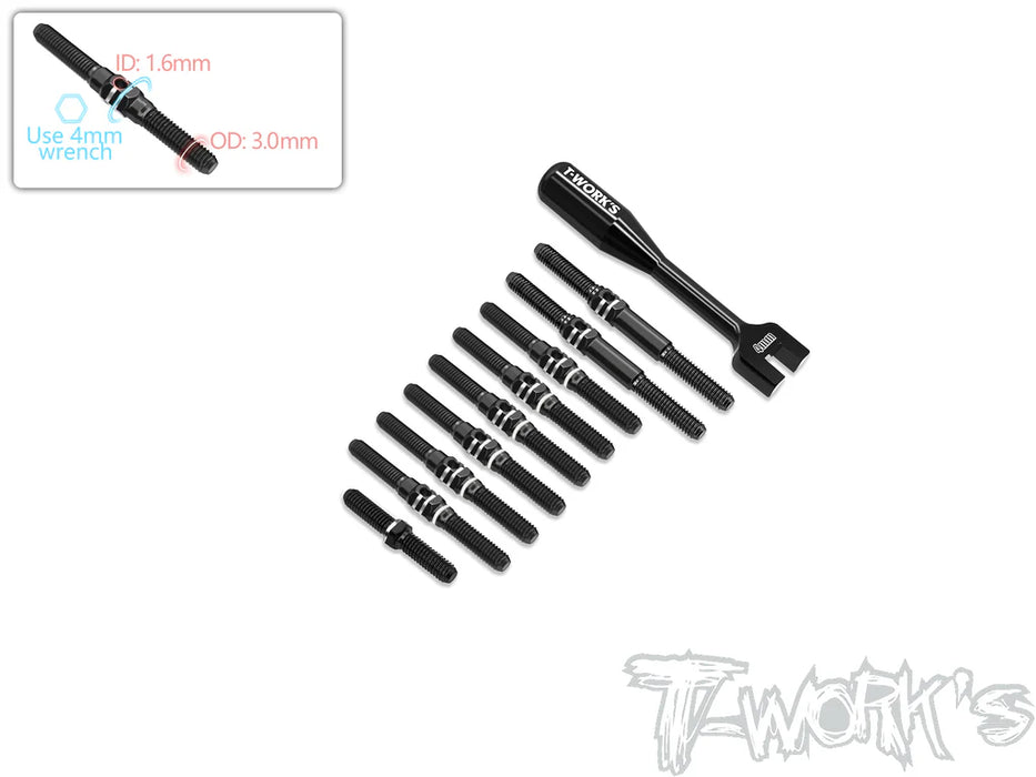 T-Work's TBB-TC10-3 64 Titanium Black Coating Turnbuckle Set ( For AXON TC10/3 )